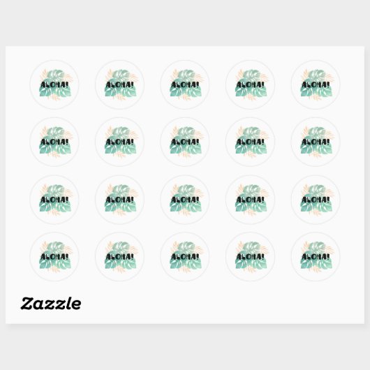 Aloha hawaiian ronde sticker (Vel)