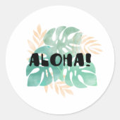 Aloha hawaiian ronde sticker (Voorkant)