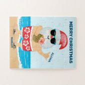 Aloha Hawaiian Santa Beach Kinder Kerstmis Legpuzzel (Horizontaal)