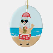 Aloha Hawaiian Santa Tropical Beach Kerstmis Keramisch Ornament (Rechts)