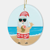 Aloha Hawaiian Santa Tropical Beach Kerstmis Keramisch Ornament (Links)
