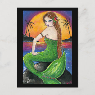 Aloha Hawaiian Sunset Mermaid Briefkaart