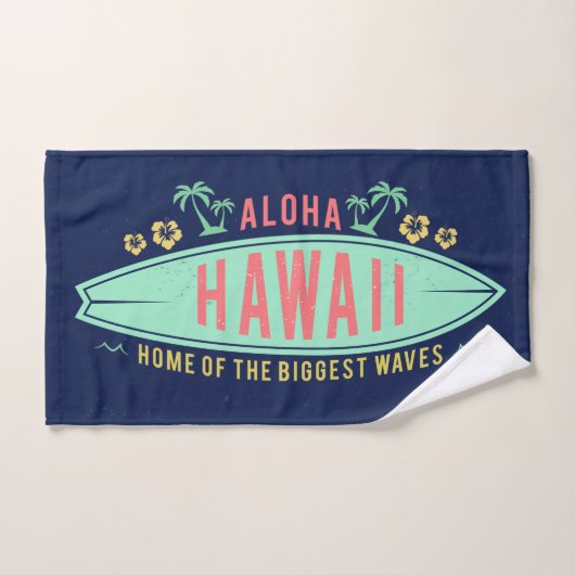 Aloha Hawaiian Surfer aangepaste handdoekset Bad Handdoek (Handdoek)