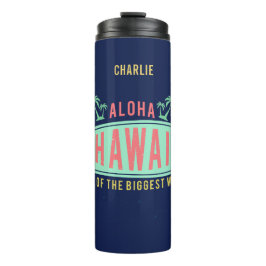 Aloha Hawaiian Surfer, aangepaste naam tumbler Thermosbeker