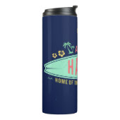 Aloha Hawaiian Surfer, aangepaste naam tumbler Thermosbeker (Gedraaid links)