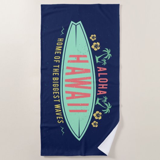 Aloha Hawaiian Surfer-badhanddoek Strandlaken (Voorkant)