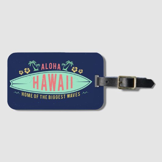 Aloha Hawaiian Surfer Bagagelabel (Voorkant (horizontaal))