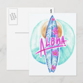 Aloha Hawaiian Surfer briefkaart (Voorkant / Achterkant)