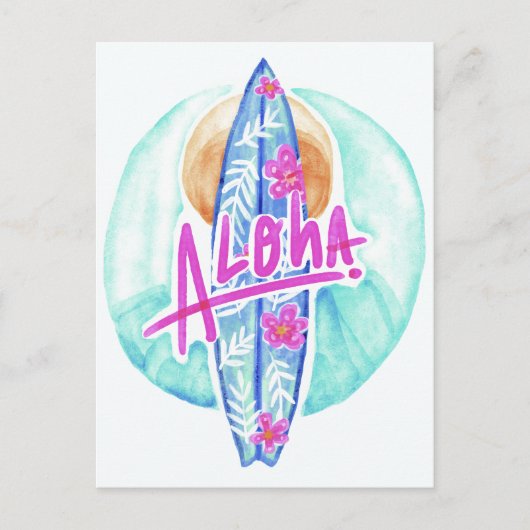 Aloha Hawaiian Surfer briefkaart (Voorkant)