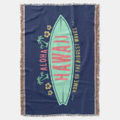 Aloha Hawaiian Surfer gooi deken (Voorkant Verticaal)