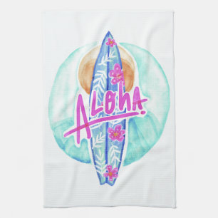 Aloha Hawaiian Surfer keukenhanddoek