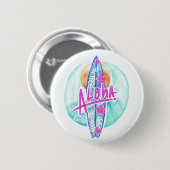 Aloha Hawaiian Surfer-knoppen Ronde Button 5,7 Cm (Voorkant /achterkant)