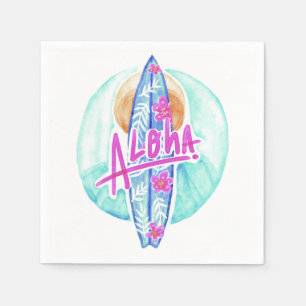 Aloha Hawaiian Surfer paper inapkins Servetten
