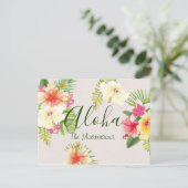Aloha Hawaiian Tropical Floral gepersonaliseerd Briefkaart (Staand voorkant)
