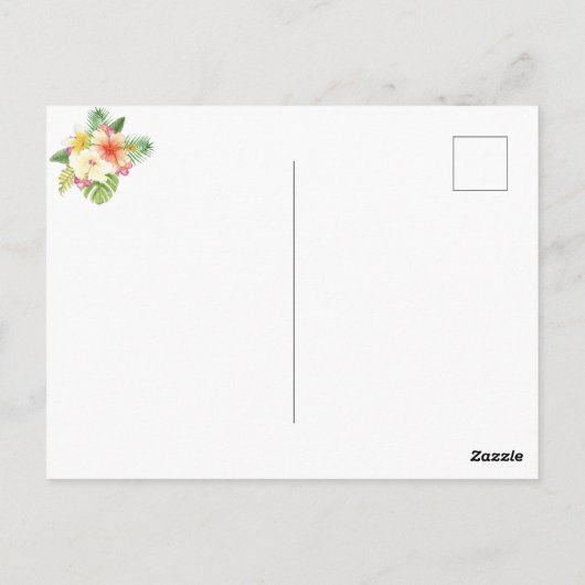 Aloha Hawaiian Tropical Floral gepersonaliseerd Briefkaart (Achterkant)