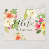 Aloha Hawaiian Tropical Floral gepersonaliseerd Briefkaart (Voorkant)