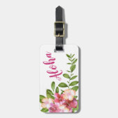 Aloha Hawaiian Tropical Flowers Luggage Bagagelabel (Voorkant verticaal)