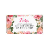 Aloha Hawaiian Tropical Hibiscus Luau Address Etiket (Voorkant)