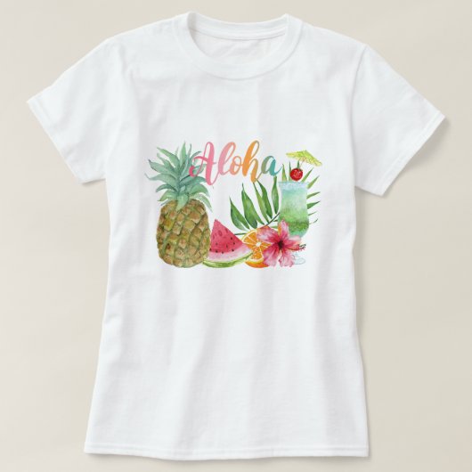 Aloha Hawaiian Tropische Ananas Vrouwen T-shirt (Design voorkant)