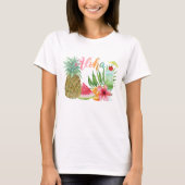 Aloha Hawaiian Tropische Ananas Vrouwen T-shirt (Voorkant)