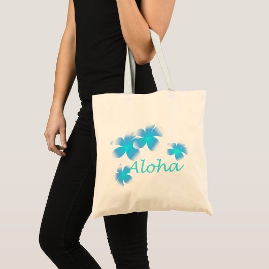 Aloha Hawaiian Tropische Flower Aqua Canvas tas (Voorkant (product))