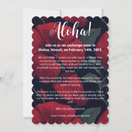 Aloha Hawaiian Wedding Red Hibiscus Kaart