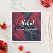 Aloha Hawaiian Wedding Red Hibiscus Servet (Insitu)