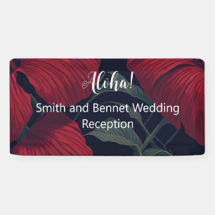 Aloha Hawaiian Wedding Red Hibiscus Spandoek