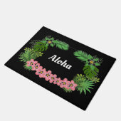Aloha Hawaiian Welcome Tropical Flowers Design Deurmat (Schuin)
