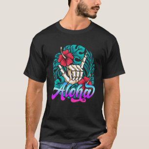 Aloha Hawaïïens Shaka Handgebaar Tropische Hibiscu T-shirt