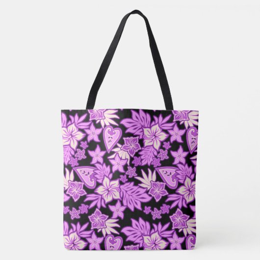 Aloha Heart Hawaiian Hibiscus Tropical Beach Bag Tote Bag (Voorkant)
