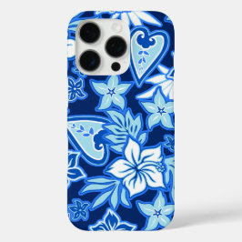 Aloha Heart Hawaiian Hibiscus Tropical Blue iPhone 16 Pro Hoesje