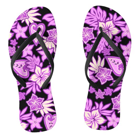 Aloha Heart Hawaiian Hibiscus Tropical Teenslippers (Voetbed)