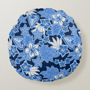 Aloha Heart Hawaiian Hibiscus Tropisch Rond Kussen
