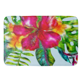 Aloha helder elektrische pop tropische bloem badmat