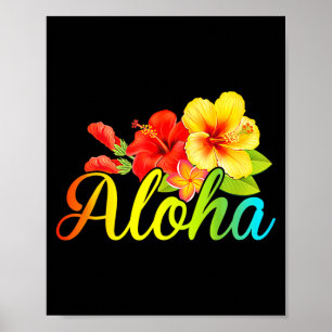 Aloha hemd hawaiaanse bloem hawaii vakantie vrouwe poster