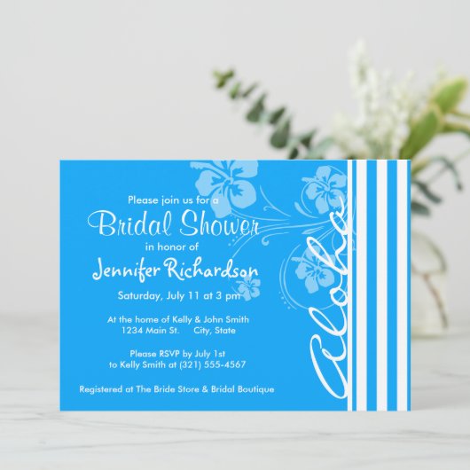 Aloha; hemelsblauwe verticale strepen; gestreept kaart (Staand voorkant)