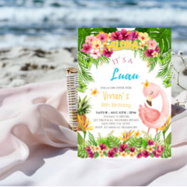 Aloha Het is een verjaardagsfeestje van Luau Girl Kaart