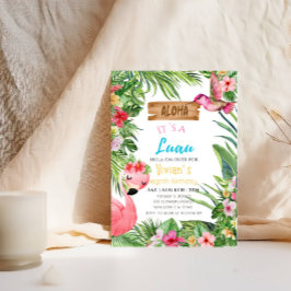 Aloha Het is een verjaardagsfeestje van Luau Girl Kaart