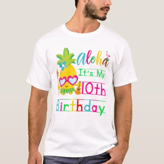 Aloha Het is mijn 10e verjaardag Hawaii Second Gir T-shirt (Voorkant)