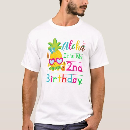 Aloha Het is mijn 2de verjaardag Hawaii Second Gir T-shirt (Voorkant)