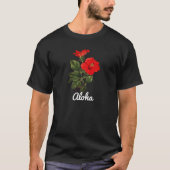 "Aloha" Hibiscus Antiek Botanische illustratie T-shirt (Voorkant)