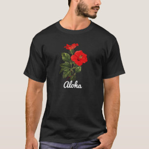 "Aloha" Hibiscus Antiek Botanische illustratie T-shirt