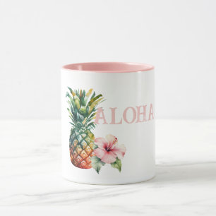 Aloha Hibiscus Bloem Ananas Mok