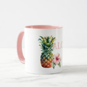 Aloha Hibiscus Bloem Ananas Mok (Voorkant links)