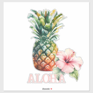 Aloha Hibiscus Bloem Ananas Sticker