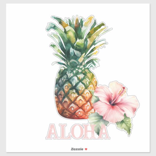 Aloha Hibiscus Bloem Ananas Sticker (Vel)