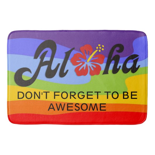 Aloha Hibiscus - flat Hawaii design + jouw ideeën Badmat (Voorkant)