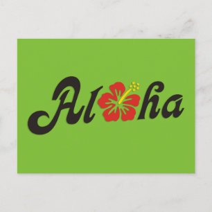 Aloha Hibiscus - flat Hawaii design + jouw ideeën Briefkaart