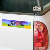 Aloha Hibiscus - flat Hawaii design + jouw ideeën Bumpersticker (Op Truck)